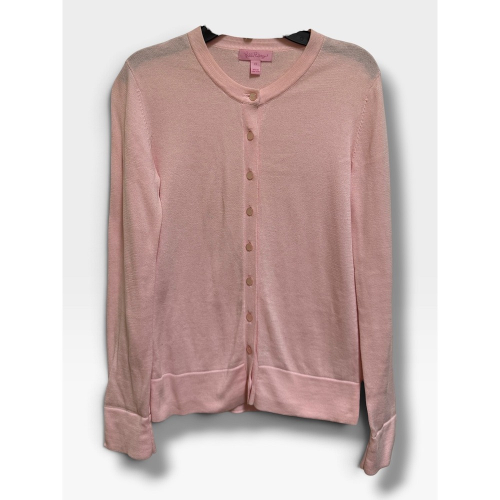 Lilly Pulitzer Womens Pink Cotton Button Front Cardigan Sweater XS